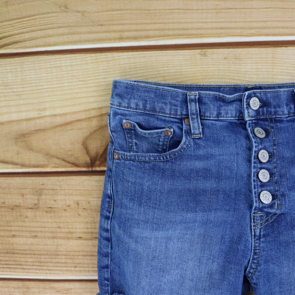 Gap Jean Shorts Cuffed Womens WAIST: 27 INCHES Pockets Distressed Button Fly - Picture 3 of 8